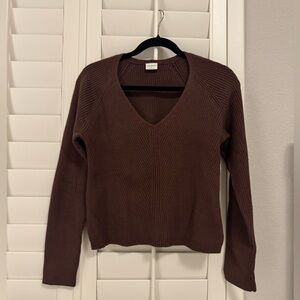 Abercrombie & fitch long-sleeve Chocolate V-Neck Sweater